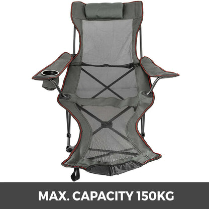 Outdoor Folding Camp Chair Backrest With Footrest