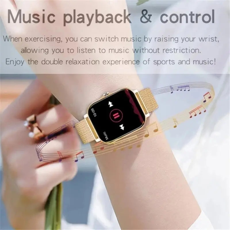 For Android OS IOS Phone Color Screen Full Touch Custom Dial SmartWatch Women