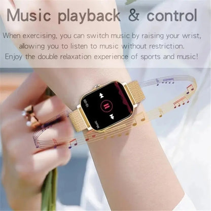 For Android OS IOS Phone Color Screen Full Touch Custom Dial SmartWatch Women